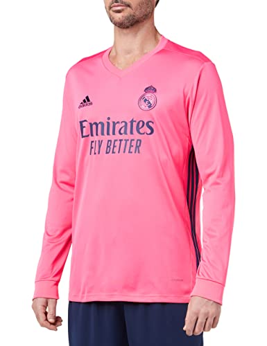 Adidas Real Madrid Temporada 2020/21 Camiseta Manga Larga Segunda Equipación Oficial, Unisex, Rosa, Xxl