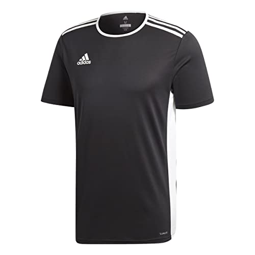 adidas Entrada 37 Camiseta de Fútbol para Hombre de Cuello Redondo en Contraste, Negro (Black/White), M