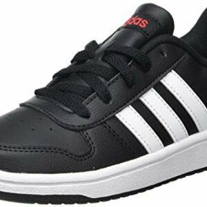 adidas Hoops 2.0, Basketball Shoe, Core Black/Footwear White/Vivid Red, 38 EU
