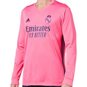 Adidas Real Madrid Temporada 2020/21 Camiseta Manga Larga Segunda Equipación Oficial, Unisex, Rosa, XXL