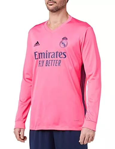Camiseta Manga Larga Segunda Equipación Real Madrid 20/21 En Oferta Adidas Real Madrid Temporada 2020/21 Camiseta Manga Larga Segunda Equipación Oficial, Unisex, Rosa, Xxl