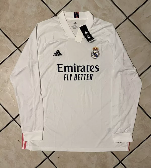Camiseta Primera Equipación Real Madrid 20/21 En Oferta Real Madrid 2020/21 Hogar Fútbol Adidas Manga Larga Jersey (Fq7473) Para Hombre Talla 2Xl